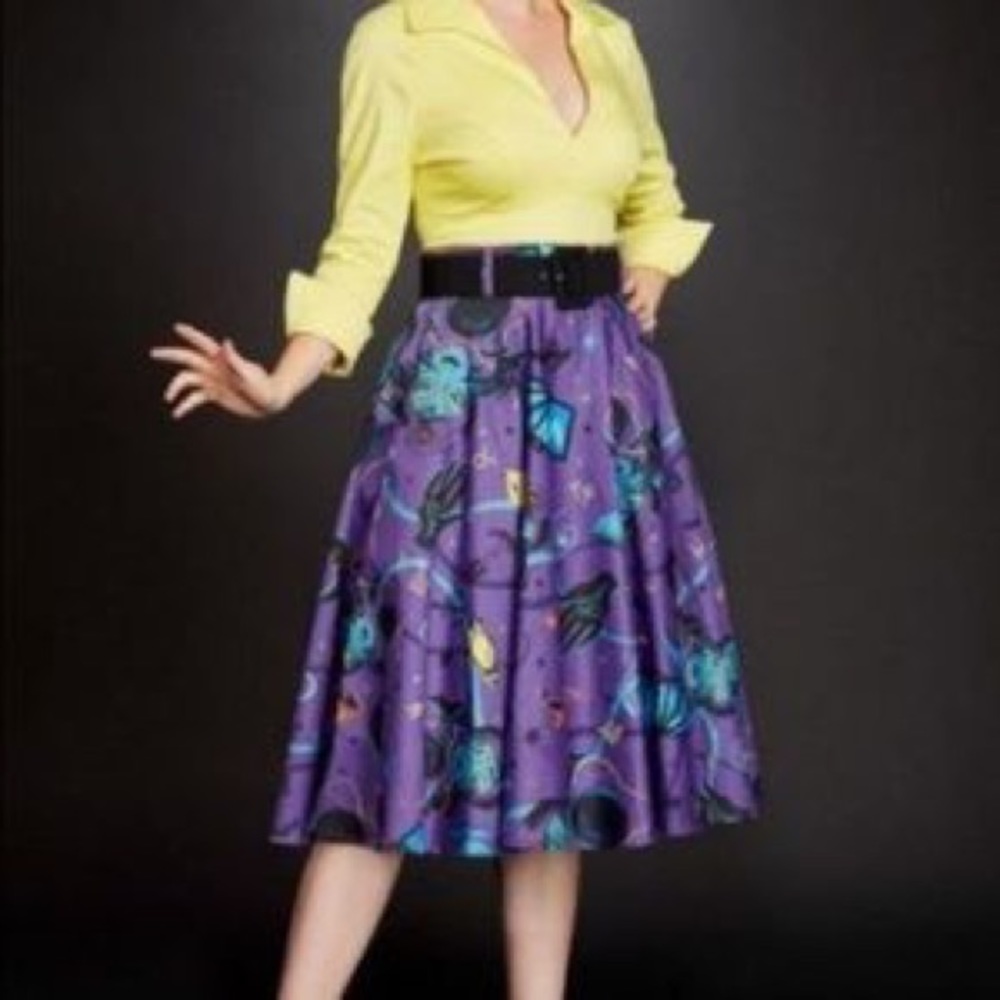Pinup Couture Fortune Teller Doris Skirt - Stephanie Buscema print - size XS